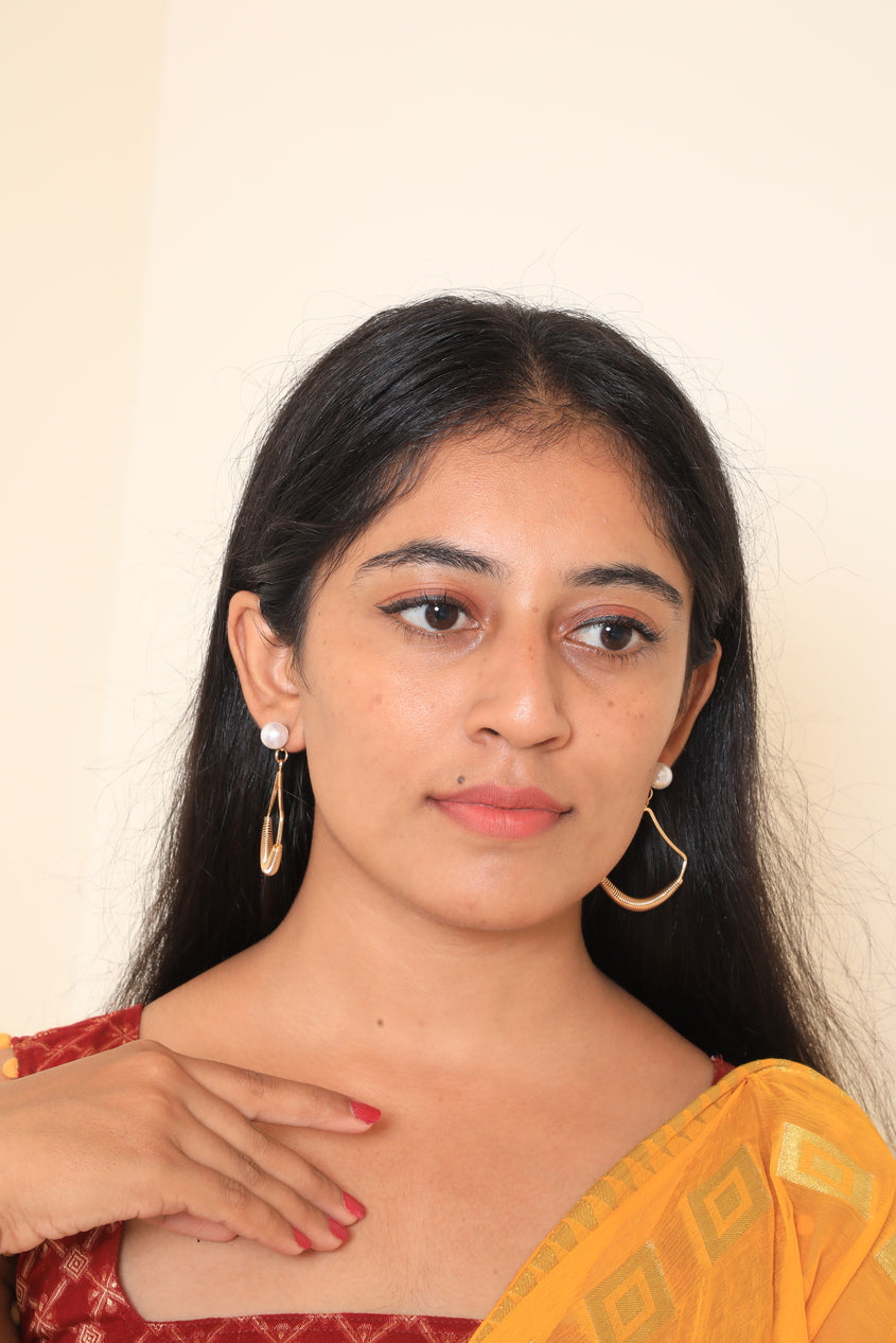 Gold Swing Hoop Earrings - Bhawya