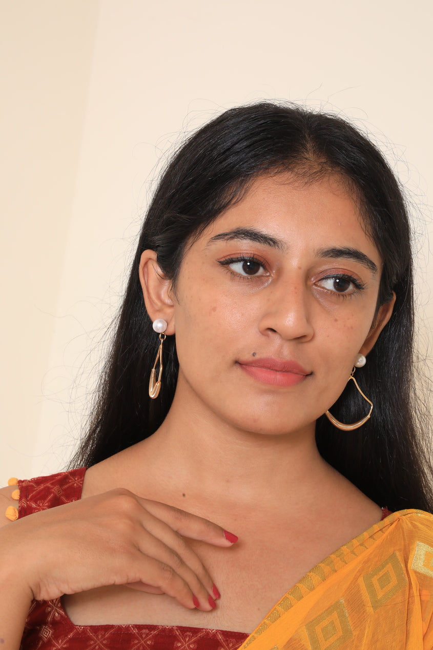Gold Swing Hoop Earrings - Bhawya