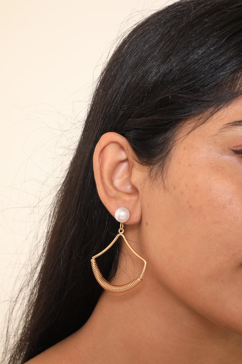 Gold Swing Hoop Earrings - Bhawya