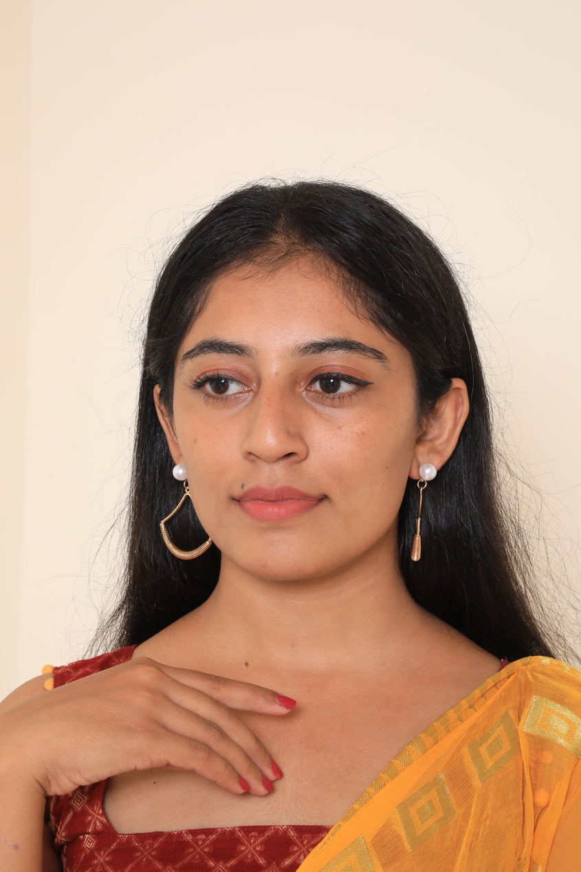 Gold Swing Hoop Earrings - Bhawya