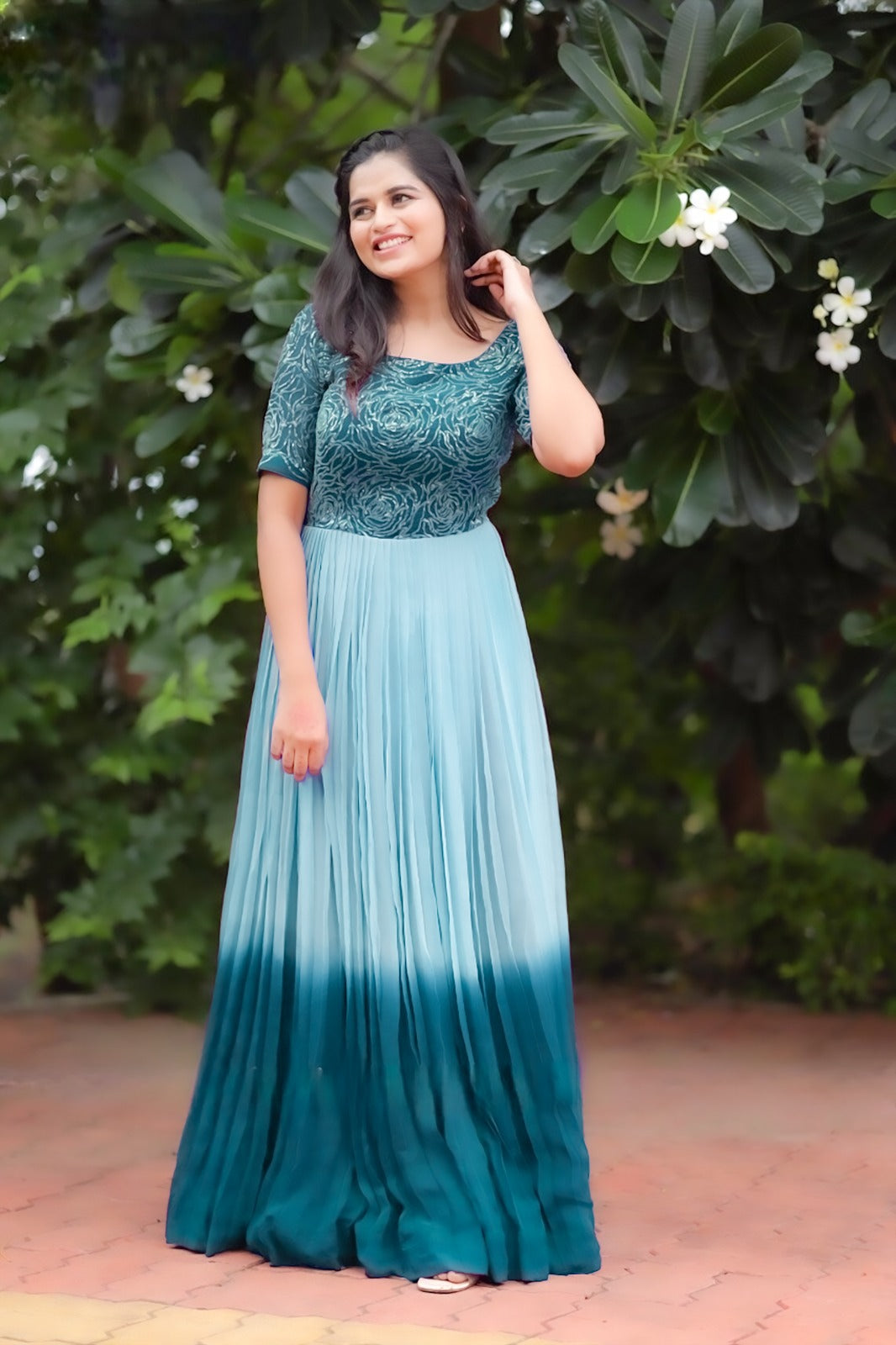 Women's Ombre Georgette Gown