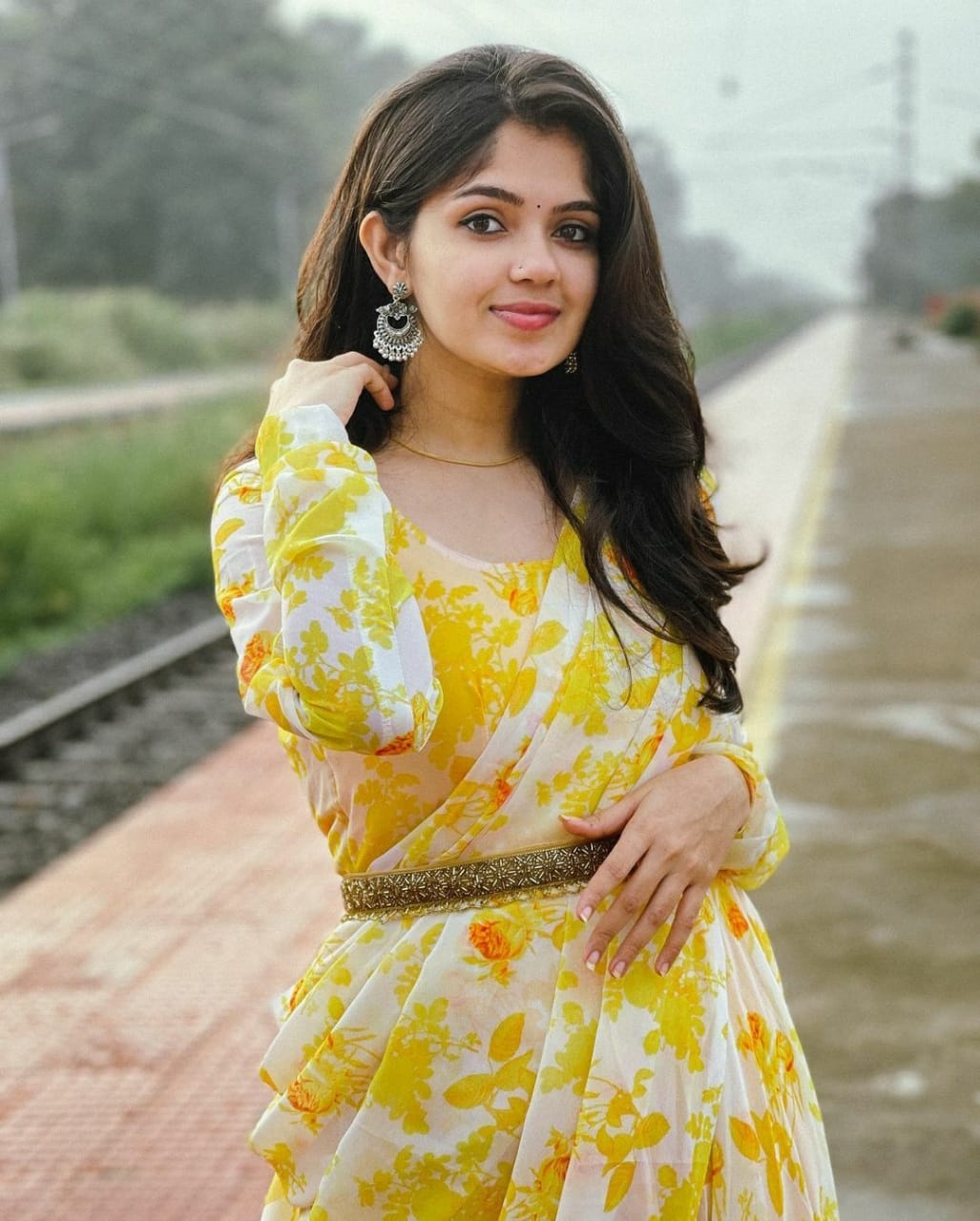 Flower Printed Gown with Dupatta for Women - Bhawya