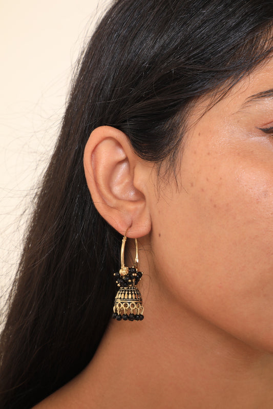 Black Jhumka Earrings