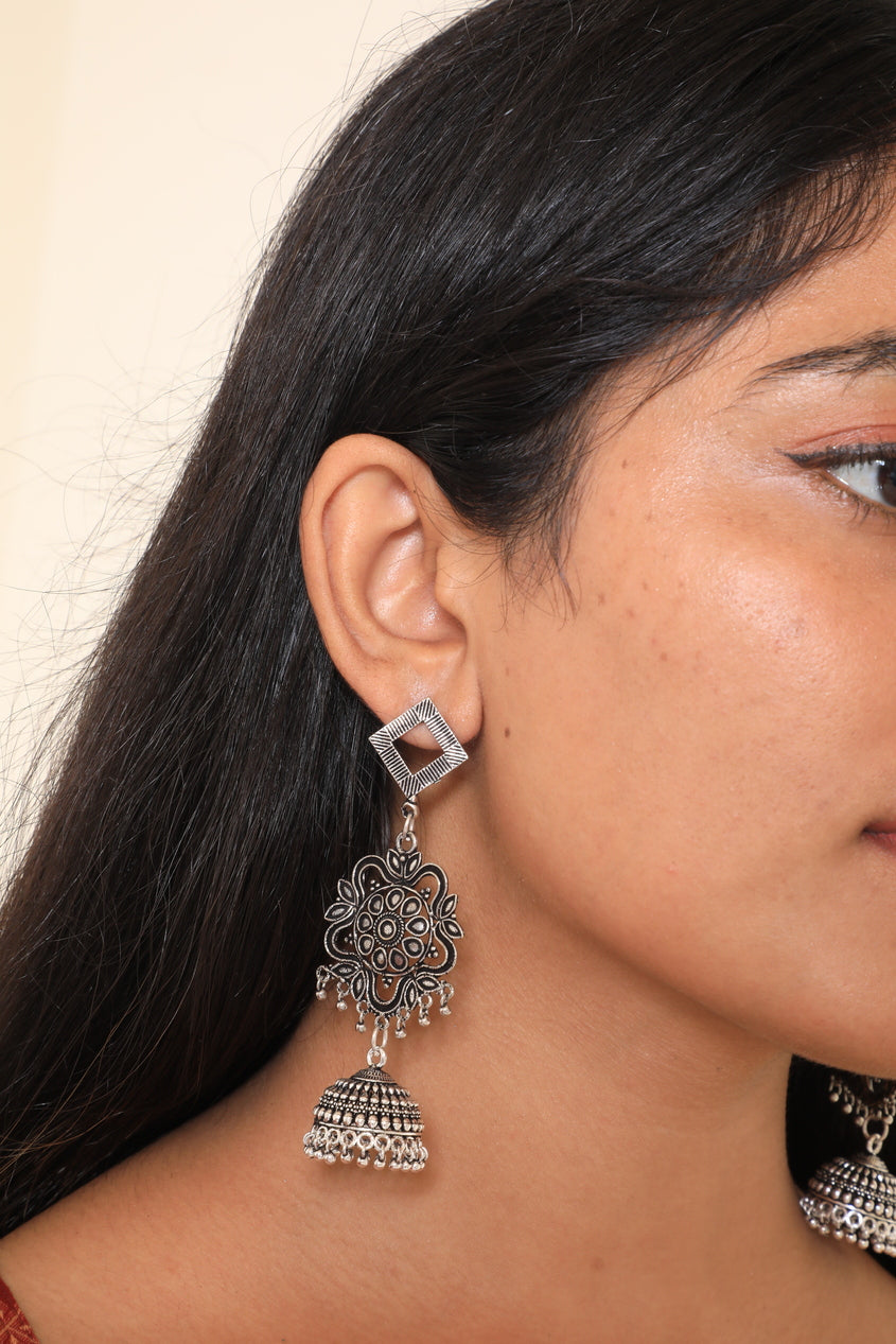 Three Layers Dropped Jumkha Earrings