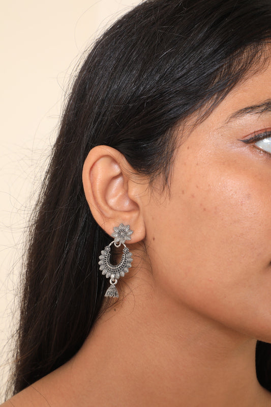 Moon Crescent Shaped Jhumka Earrings