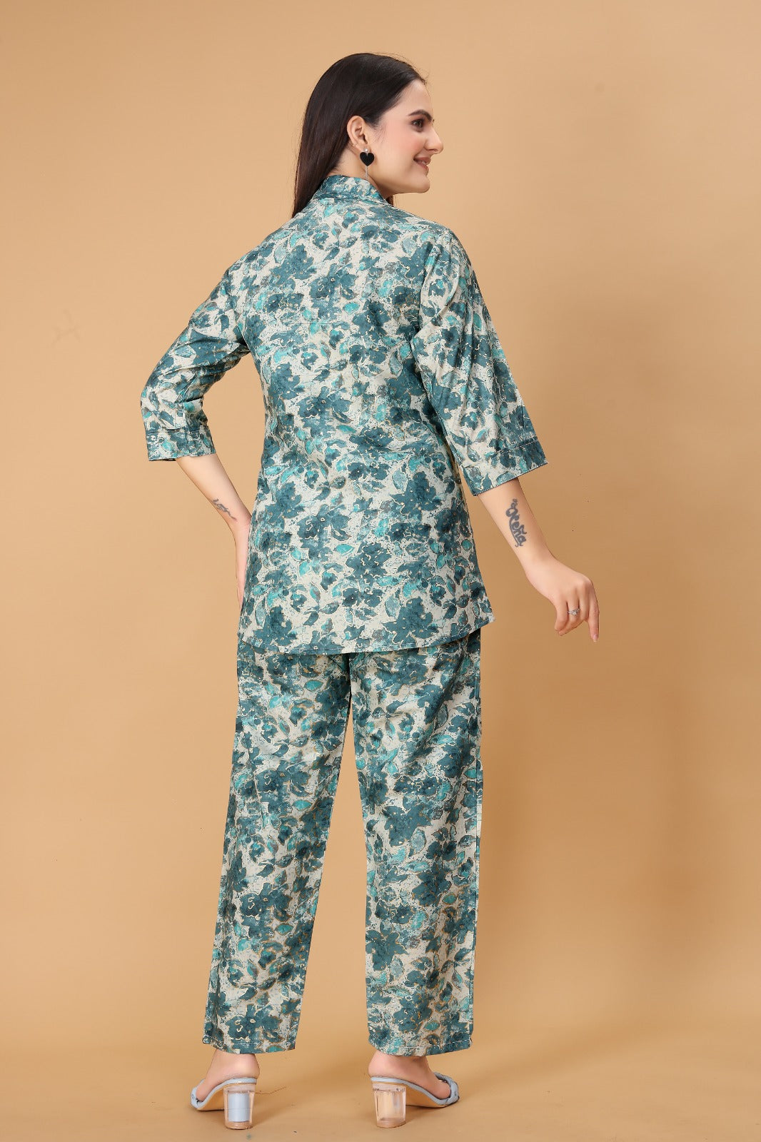 Women's Cotton Silk Ethnic Top and Pant Set - Timeless Elegance Meets Comfort