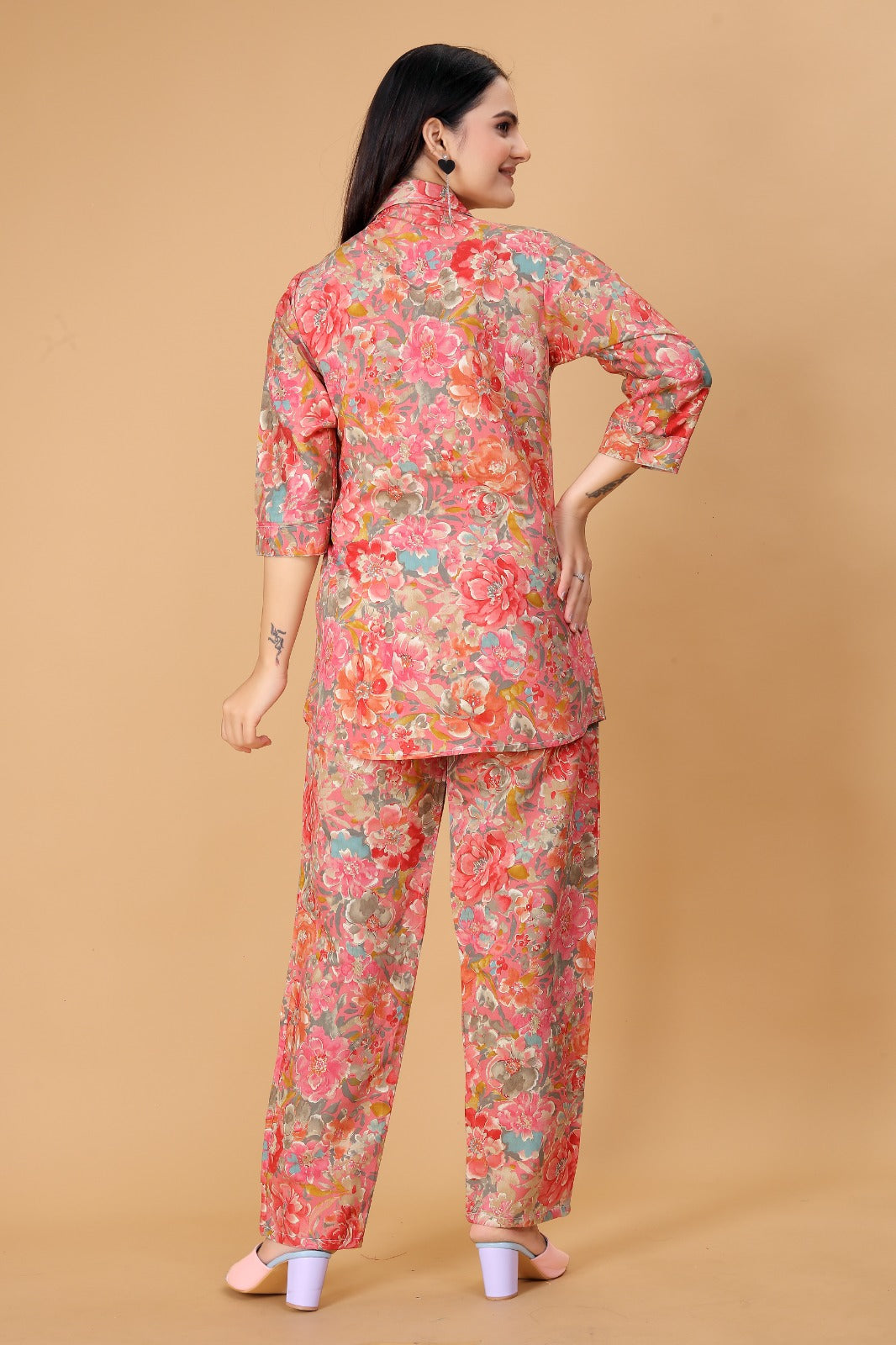 Women's Cotton Silk Ethnic Top and Pant Set - Timeless Elegance Meets Comfort