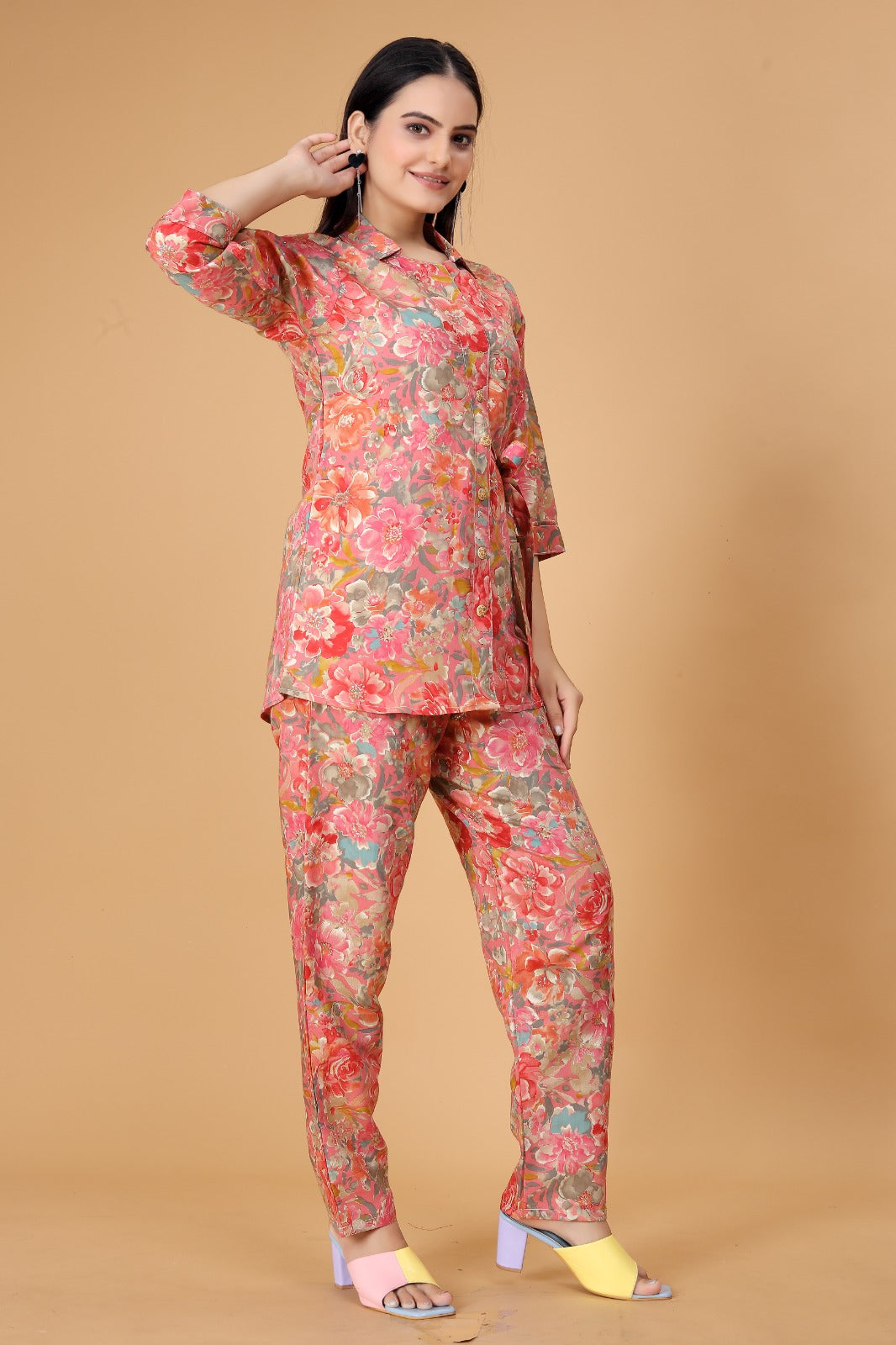 Women's Cotton Silk Ethnic Top and Pant Set - Timeless Elegance Meets Comfort