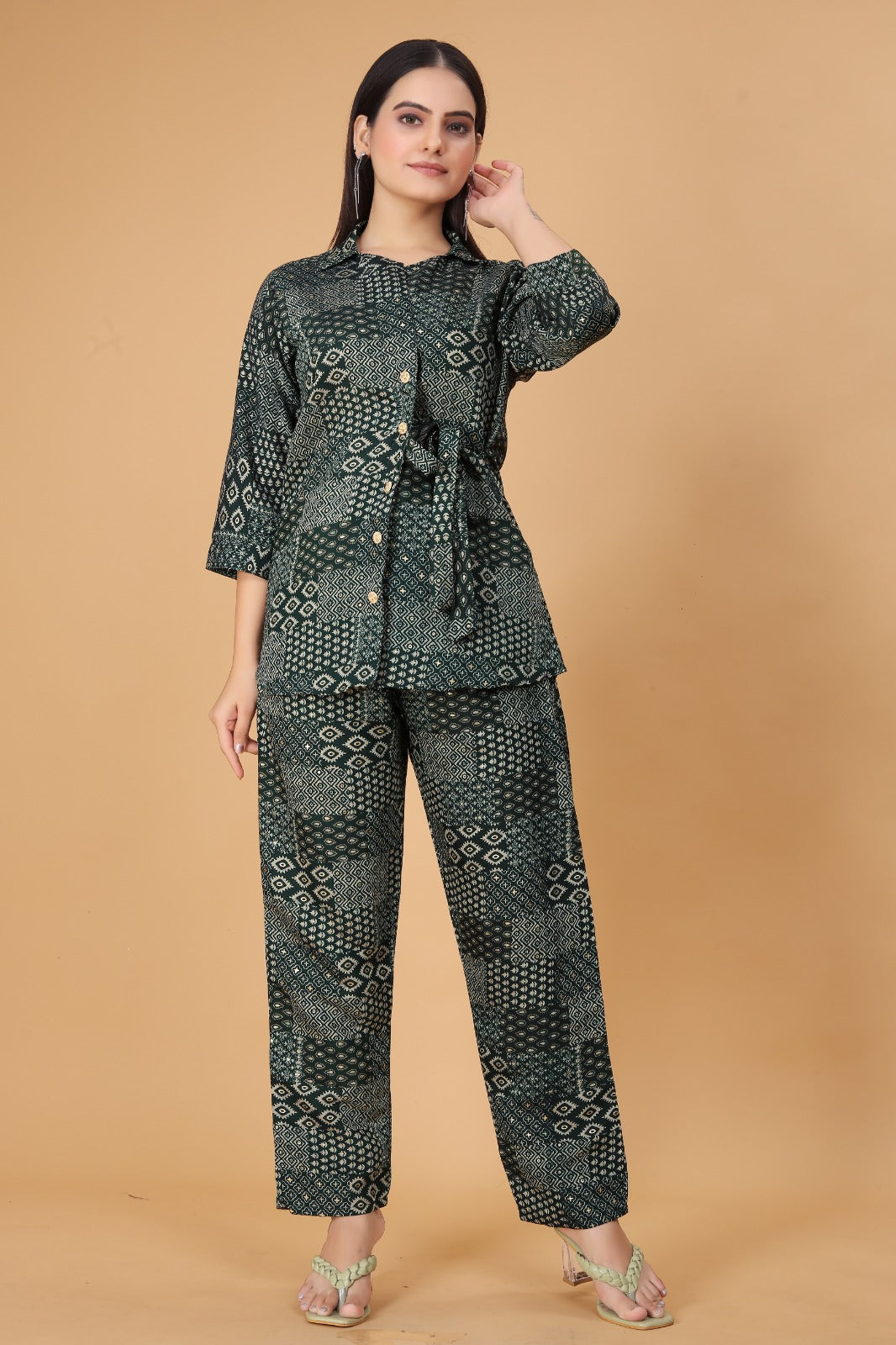 Women's Cotton Silk Ethnic Top and Pant Set - Timeless Elegance Meets Comfort