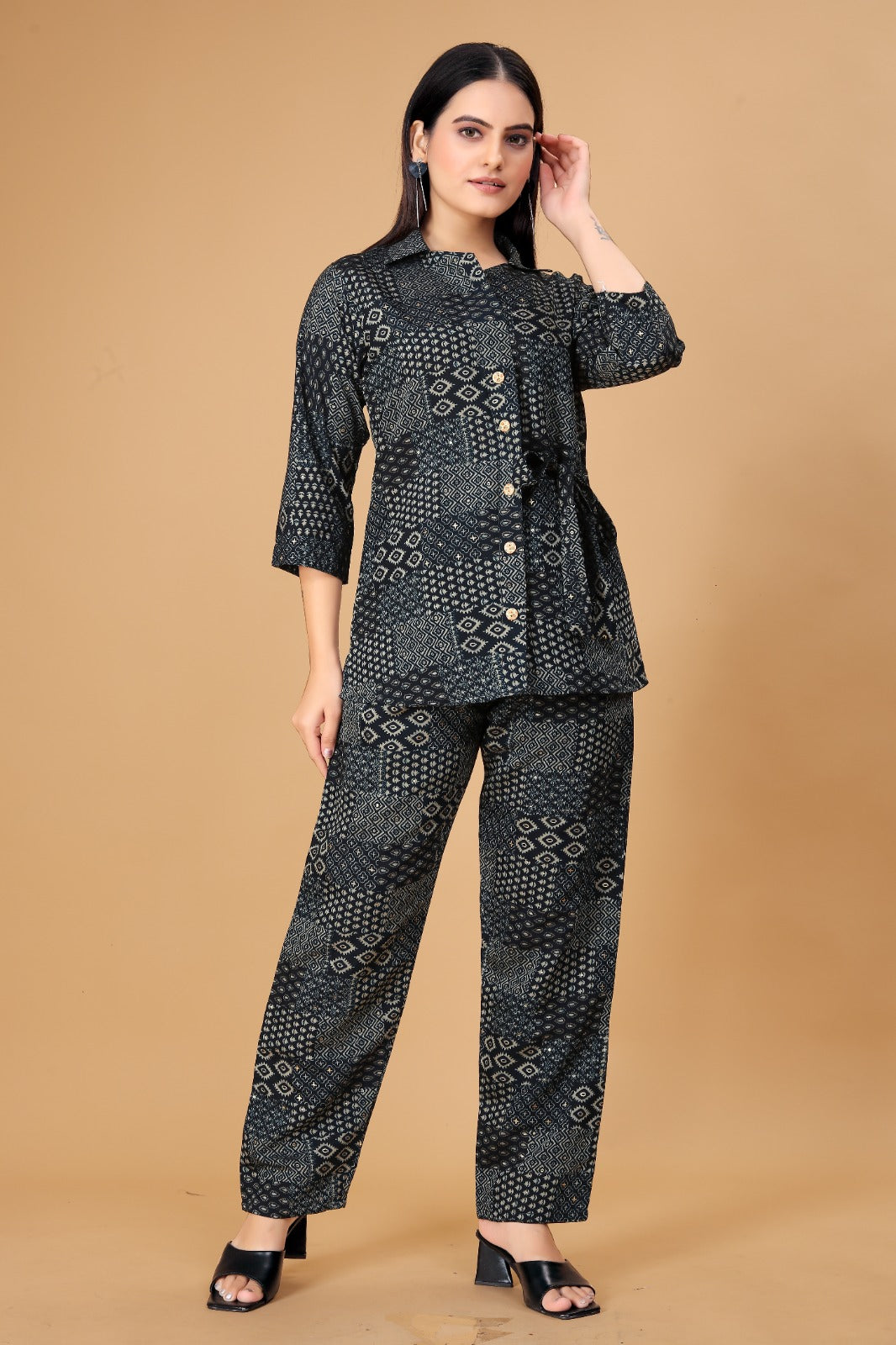 Women's Cotton Silk Ethnic Top and Pant Set - Timeless Elegance Meets Comfort