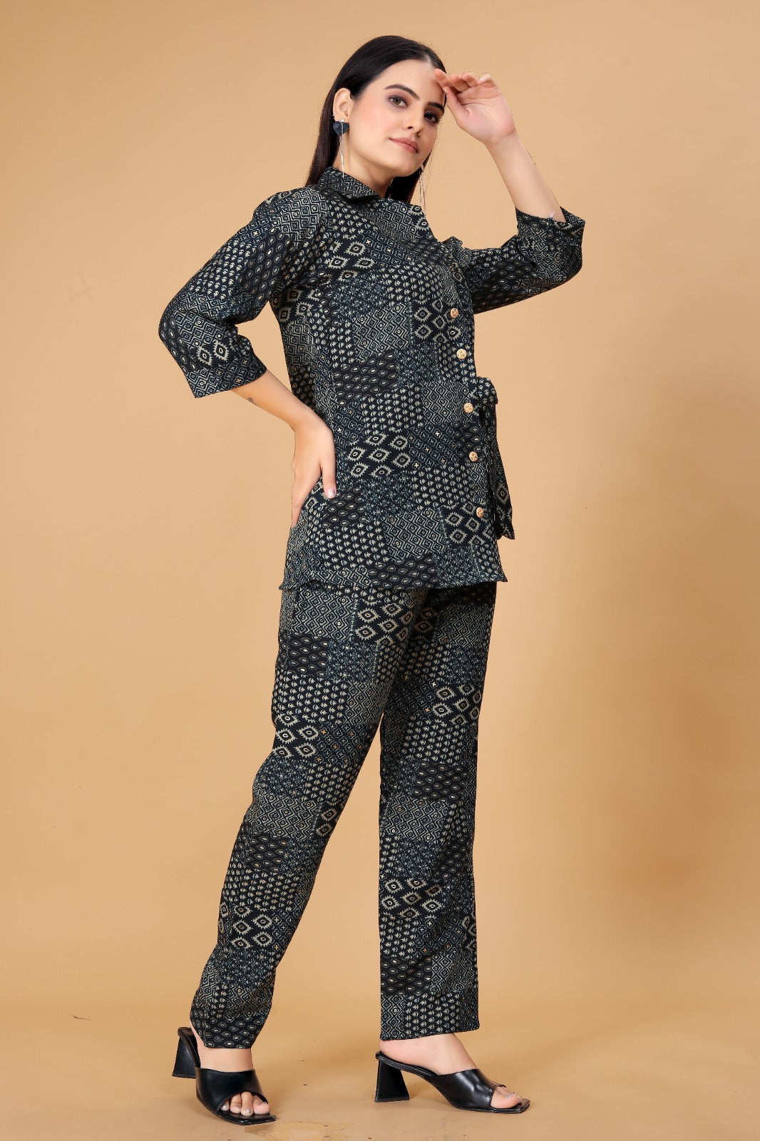 Women's Cotton Silk Ethnic Top and Pant Set - Timeless Elegance Meets Comfort