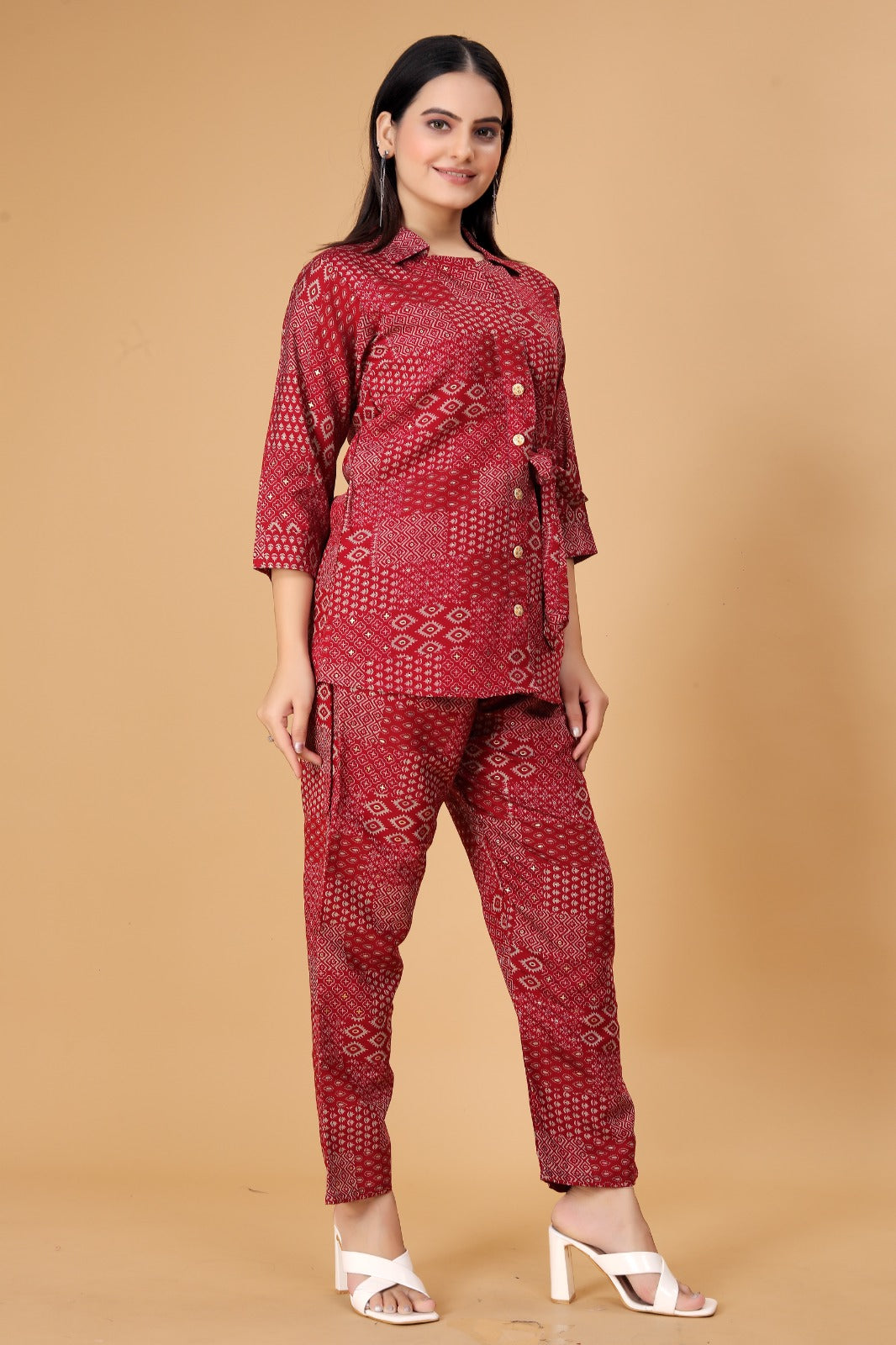 Women's Cotton Silk Ethnic Top and Pant Set - Timeless Elegance Meets Comfort