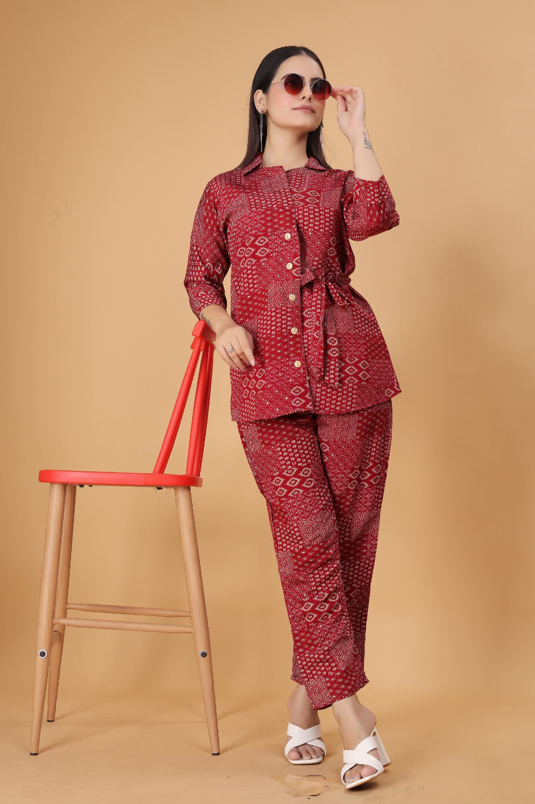 Women's Cotton Silk Ethnic Top and Pant Set - Timeless Elegance Meets Comfort