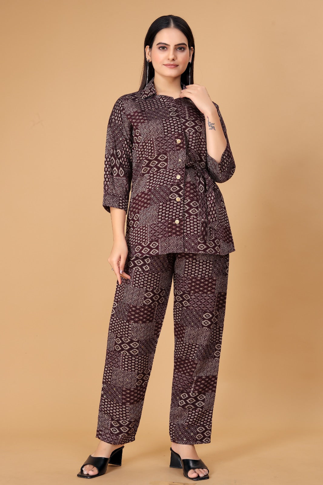 Women's Cotton Silk Ethnic Top and Pant Set - Timeless Elegance Meets Comfort