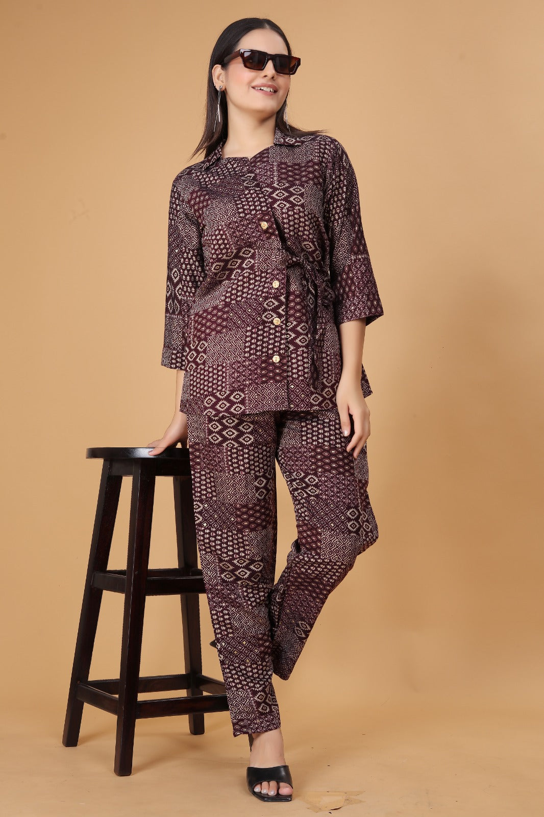 Women's Cotton Silk Ethnic Top and Pant Set - Timeless Elegance Meets Comfort