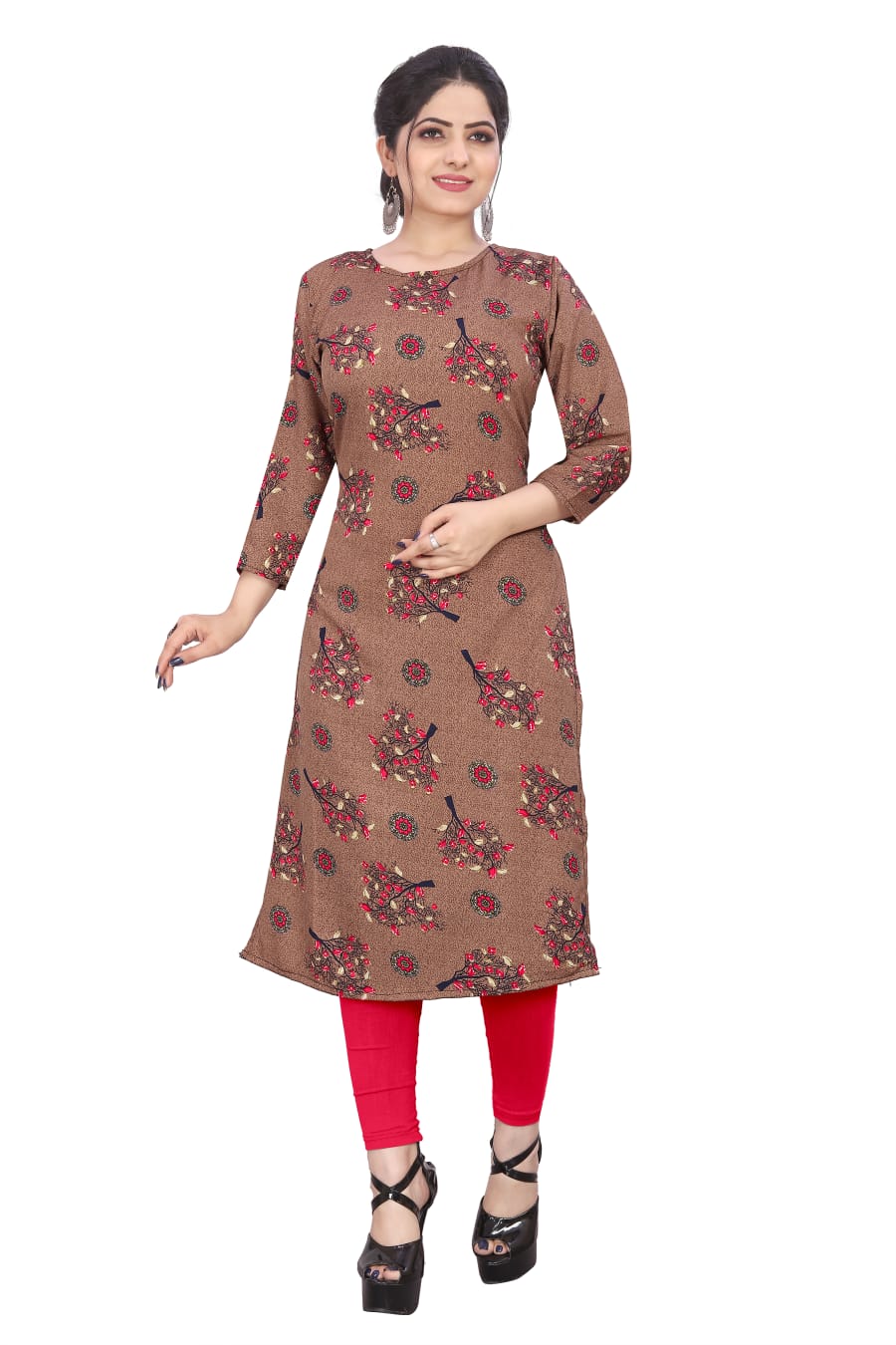 Women's Floral Print Kurti - Embrace Nature's Beauty in Style