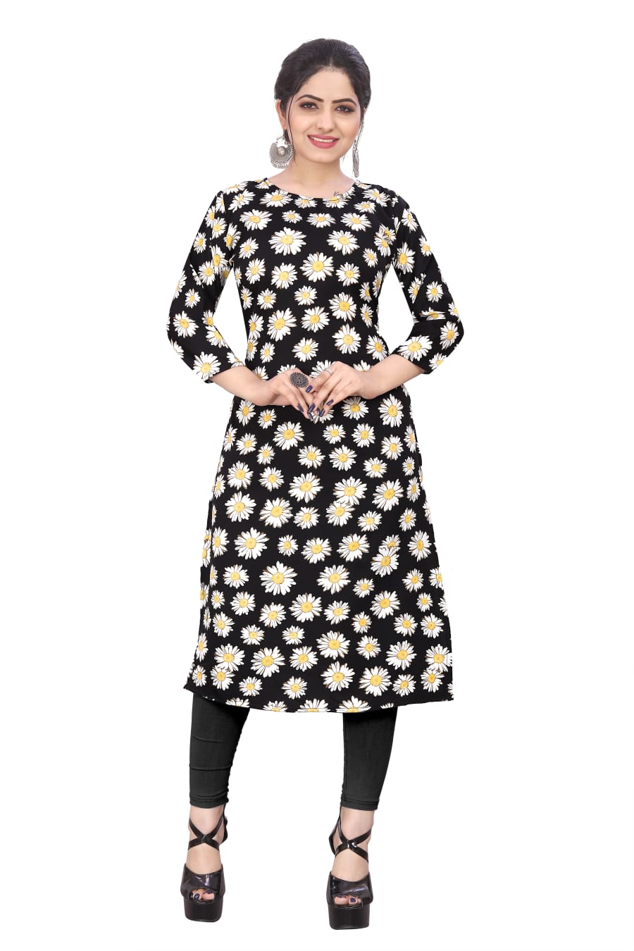 Women's Floral Print Kurti - Embrace Nature's Beauty in Style